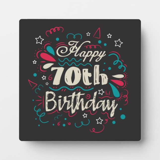 Decorative 70th Birthday Plaque (Front)