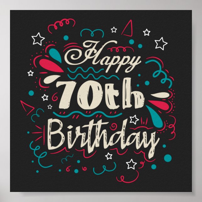 Decorative 70th Birthday Poster (Front)