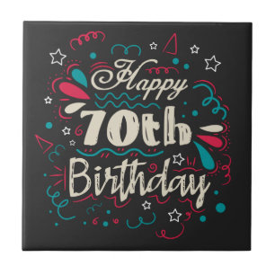 Decorative 70th Birthday Tile