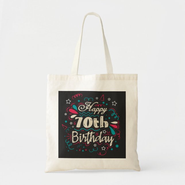 Decorative 70th Birthday Tote Bag (Front)