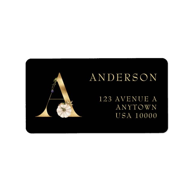 DECORATIVE A with Pumpkin Monogram Label (Front)