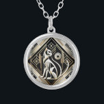 Decorative Abstract Black Cat Necklace<br><div class="desc">Beautiful Decorative Abstract Black Cat Necklace</div>