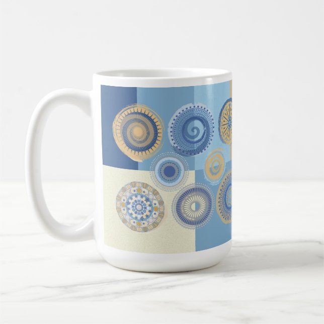 Decorative Abstract Circle Design Coffee Mug (Left)