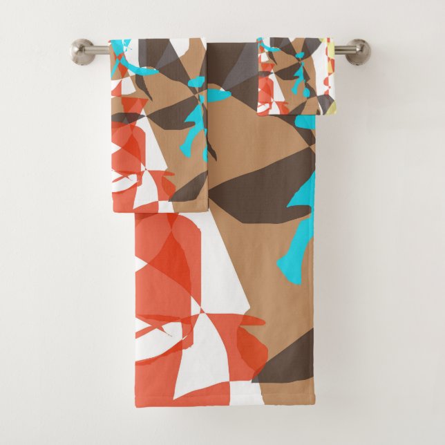 Decorative Abstract Floral Design Towel Set (Insitu)