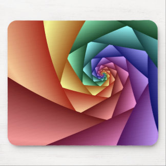 Decorative abstract mousepad Spiral rainbow