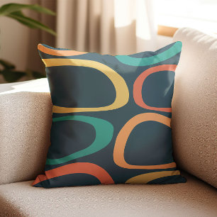 Decorative Abstract Pattern Mid Century Modern Throw Pillow