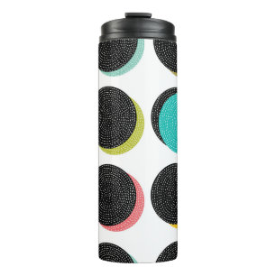 Decorative abstract polka dots in the style of the thermal tumbler