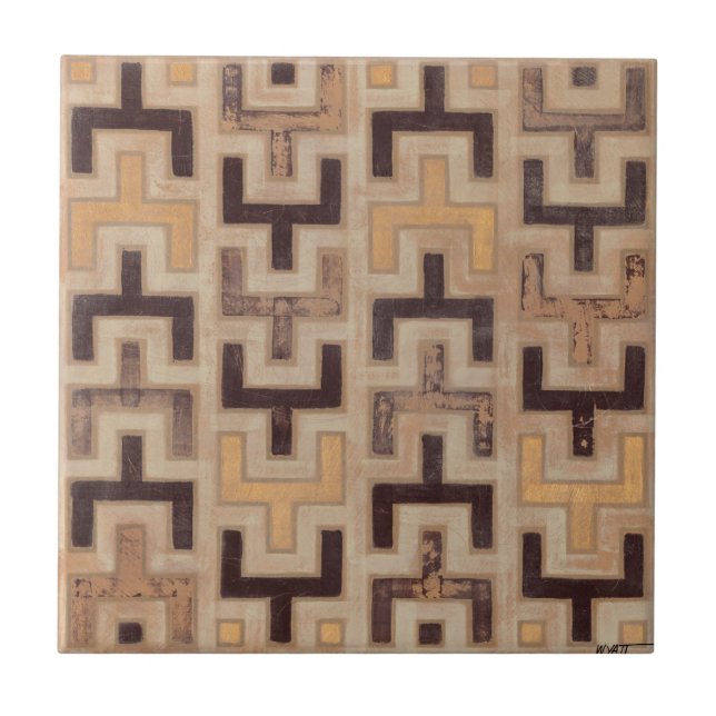 Decorative African Mudcloth Pattern Tile (Front)