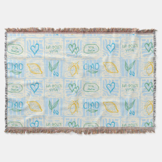 Decorative Amalfi style seamless pattern Throw Blanket