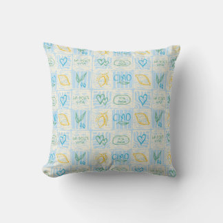 Decorative Amalfi style seamless pattern Throw Pillow