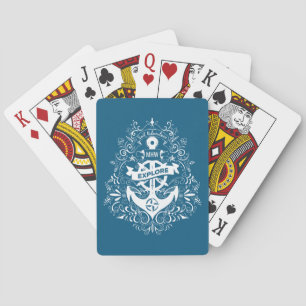 Decorative Anchor custom monogram playing cards