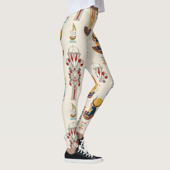 Decorative ancient Egyptian seamless pattern Leggings (Right)