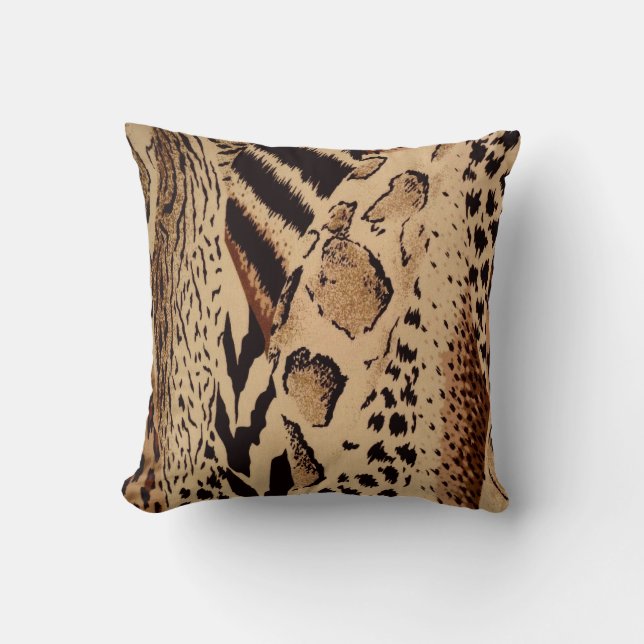 Decorative animal pattern design print texture fur throw pillow (Front)