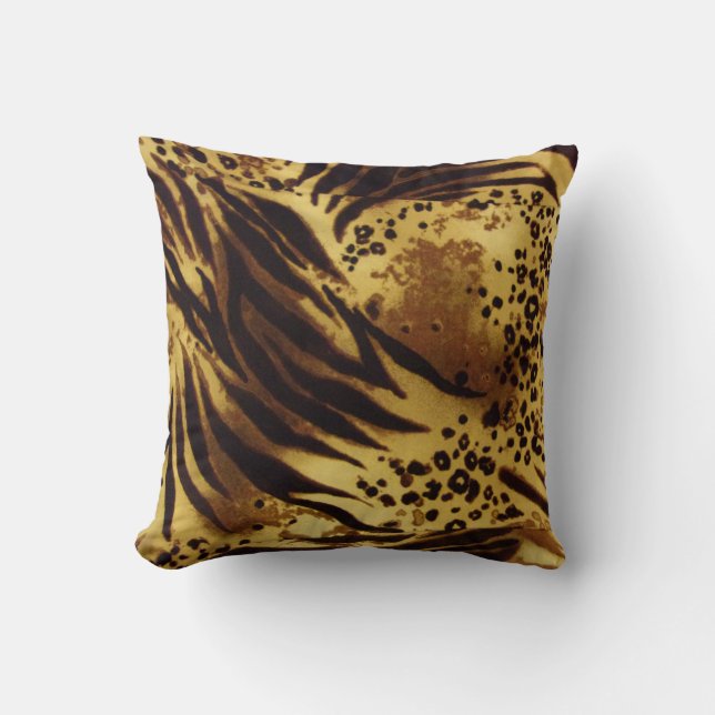 Decorative animal pattern design print texture fur throw pillow (Front)