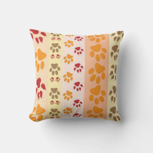 Decorative Animal Paw print pattern dog cat pet Throw Pillow