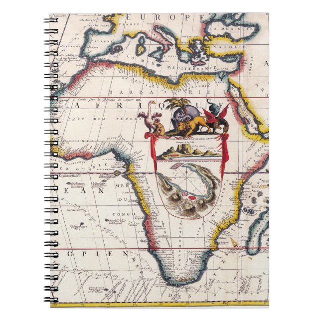 Decorative Antique Africa Map Notebook (Front)