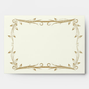 Decorative Antique Gold Border Wedding Envelopes