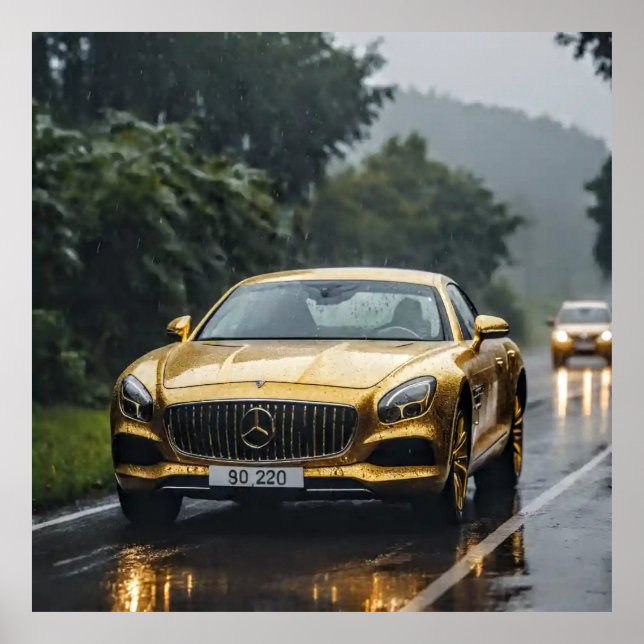 Decorative Art - Driving In The Rain #2 Poster (Front)