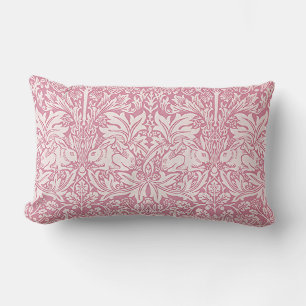 Decorative Art Forest Scenery Birds Rabbits Pink  Lumbar Pillow