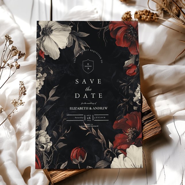 Decorative Art Nouveau Floral Wedding Save The Date (Creator Uploaded)