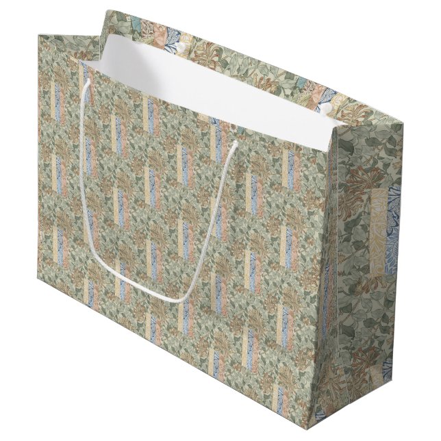 Decorative Art William Morris Nouveau Wallpapers   Large Gift Bag (Front Angled)