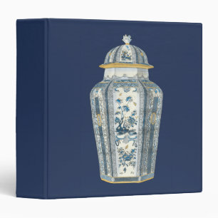 Decorative Asian Urn in Blue & White Binder