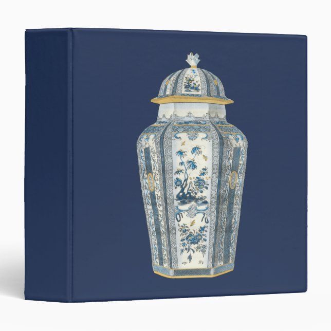 Decorative Asian Urn in Blue & White Binder (Front/Spine)
