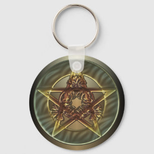 Decorative Autumn Shades Pentacle Keychain