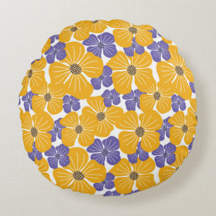 Decorative beautiful abstract modern style floral round pillow