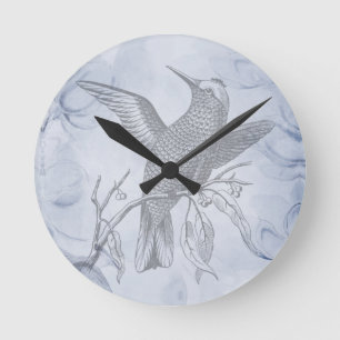 Decorative Bird Art Penmanship Round Clock