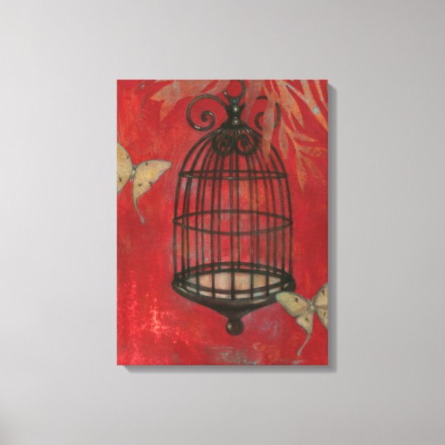 Decorative Birdcage with Butterflies Canvas Print (Front)