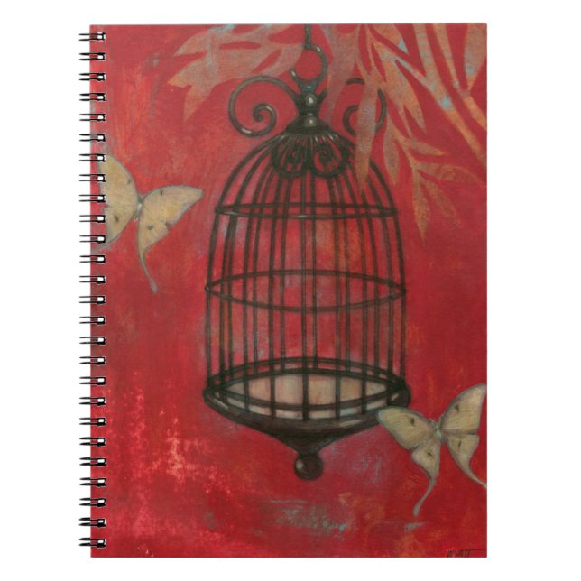 Decorative Birdcage with Butterflies Notebook (Front)