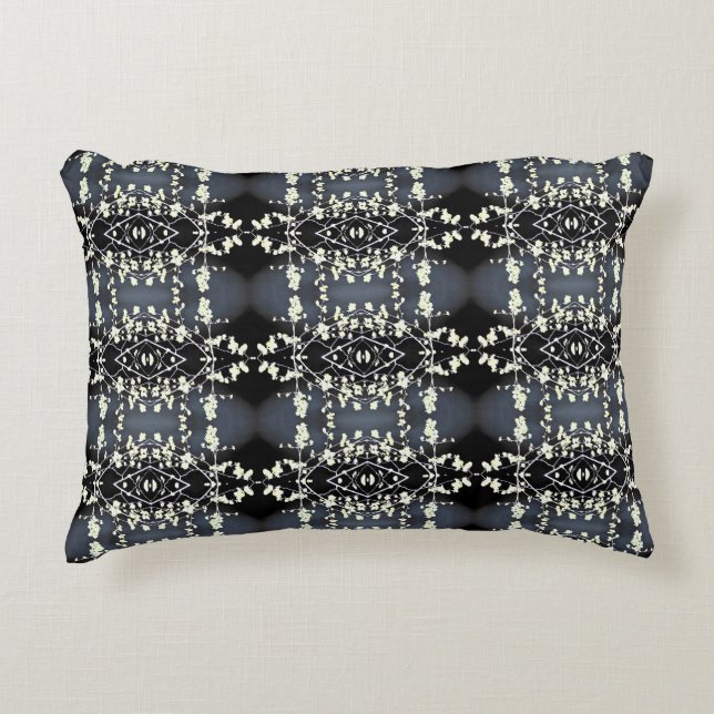 Decorative Black and White Pattern Accent Pillow (Front)