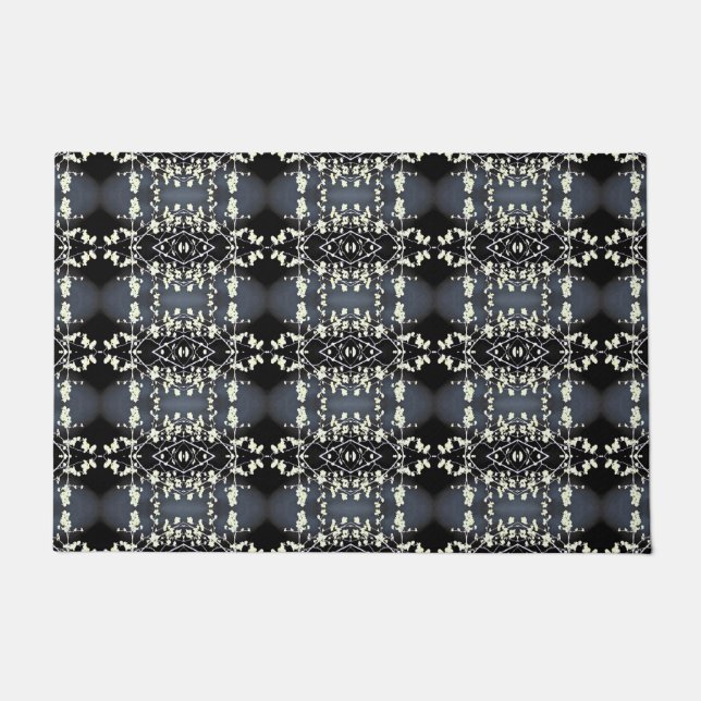 Decorative black and white pattern doormat (Front)