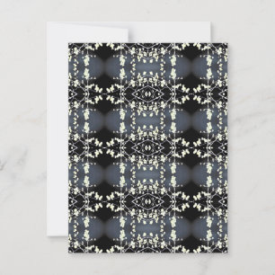 Decorative black and white pattern postcard