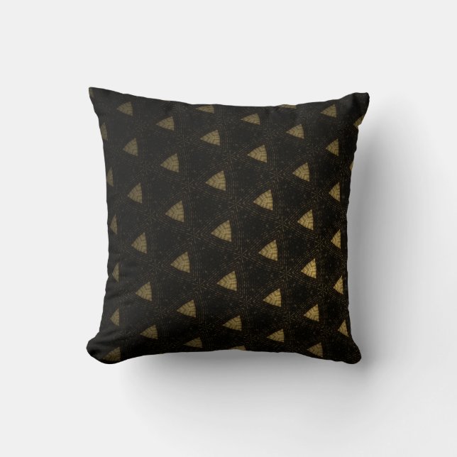 Decorative Black & Beige Cotton Pillow (Front)