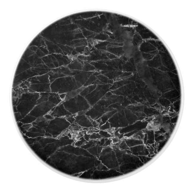 Decorative Black Marble Texture Ceramic Knob (Front)