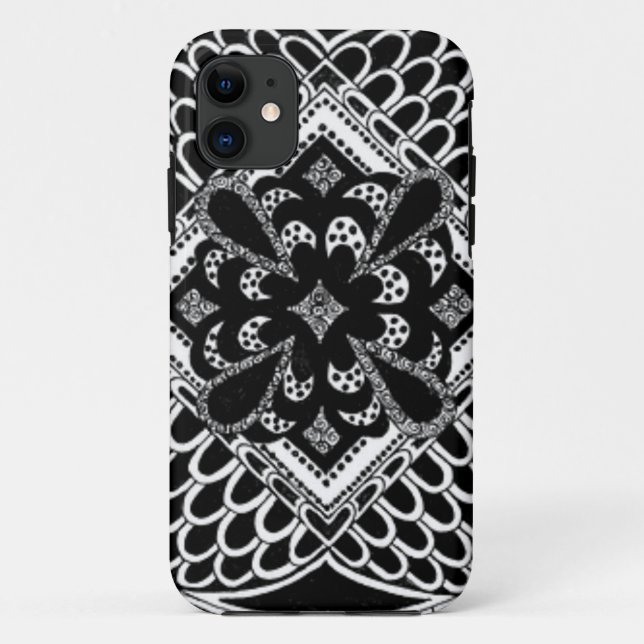 Decorative Black Pattern Case-Mate iPhone Case (Back)