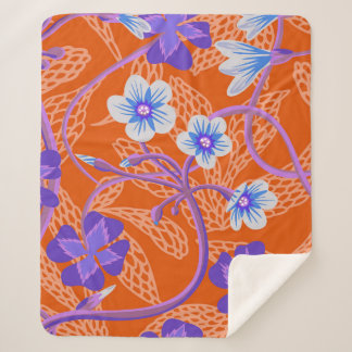 Decorative blooming wildflowers. Summer floral bac Sherpa Blanket