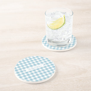 Decorative Blue Buffalo Check Coaster