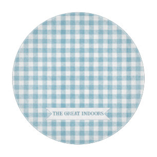 Decorative Blue Buffalo Check Cutting Board