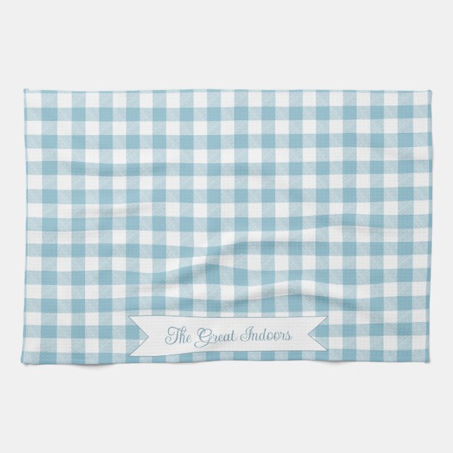 Decorative Blue Buffalo Check Kitchen Towel (Horizontal)