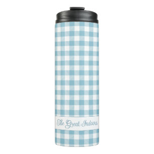Decorative Blue Buffalo Check Thermal Tumbler
