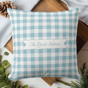 Decorative Blue Buffalo Check Throw Pillow