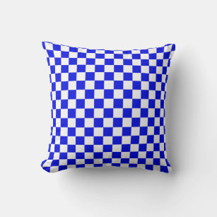 Decorative Blue Chess Pattern Throw Pillow