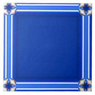 Decorative Blue Frame Tile