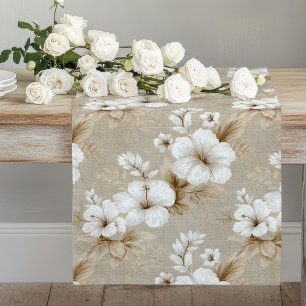 Decorative Blue French Toile Roses Floral Decor Long Table Runner