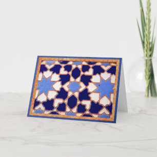 Decorative blue Spanish tiles. Card