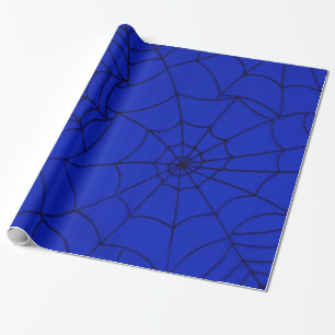 Decorative Blue Spider Web Wrapping Paper