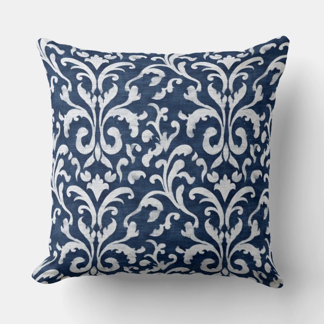 Decorative Blue Throw Pillow (Front)